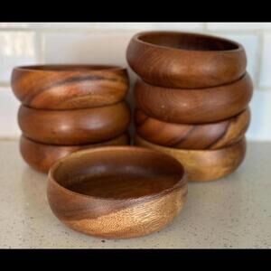 8 x Woodcraftery serving bowls Buddha bowls wood vintage